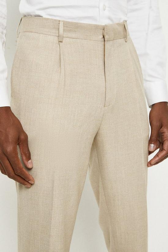 Burton Tapered Fit Texture Pleated Suit Trousers 6