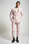 Burton Relaxed Fit Pink Stretch Double Breasted Suit Jacket thumbnail 1