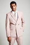 Burton Relaxed Fit Pink Stretch Double Breasted Suit Jacket thumbnail 2