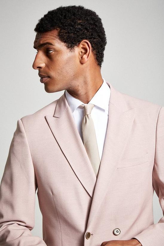 Burton Relaxed Fit Pink Stretch Double Breasted Suit Jacket 4