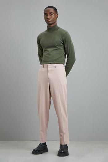 Related Product Tapered Crop Stretch Pink Suit Trousers