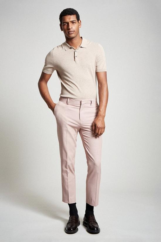 Burton Slim Fit Stretch Pink Suit Trousers 1