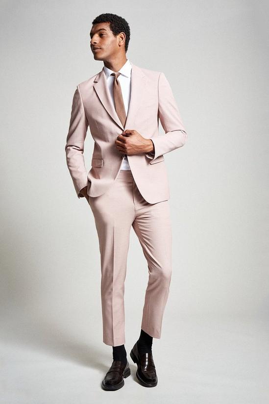 Burton Slim Fit Stretch Pink Suit Trousers 2