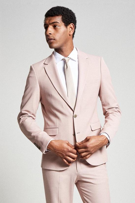 Burton Super Skinny Stretch Pink Suit Jacket 1