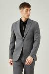Burton Slim Fit Grey Stretch Suit Jacket thumbnail 1