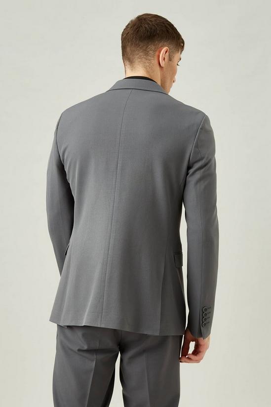 Burton Slim Fit Grey Stretch Suit Jacket 3