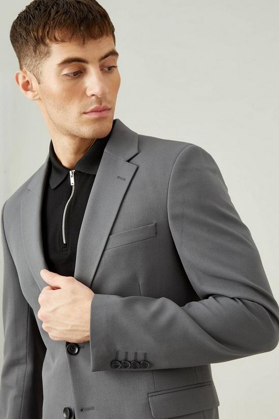 Burton Slim Fit Grey Stretch Suit Jacket 4