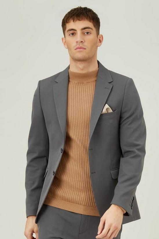 Burton Skinny Fit Stretch Grey Suit Jacket 1
