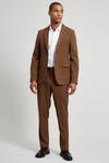Burton Slim Fit Stretch Dark Earth Suit Trousers thumbnail 1