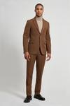 Burton Skinny Fit Brown Stretch Suit Jacket thumbnail 2