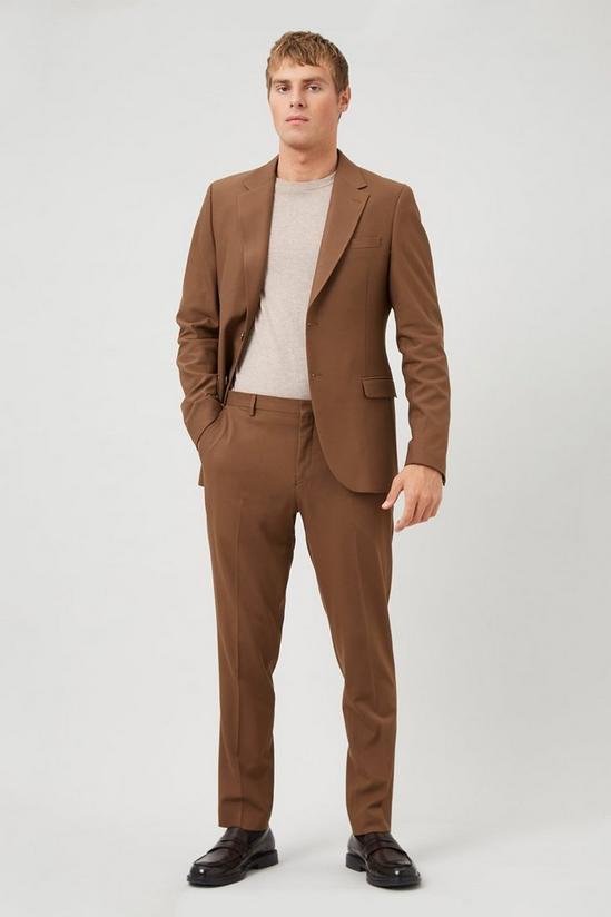 Burton Skinny Fit Brown Stretch Suit Trousers 1