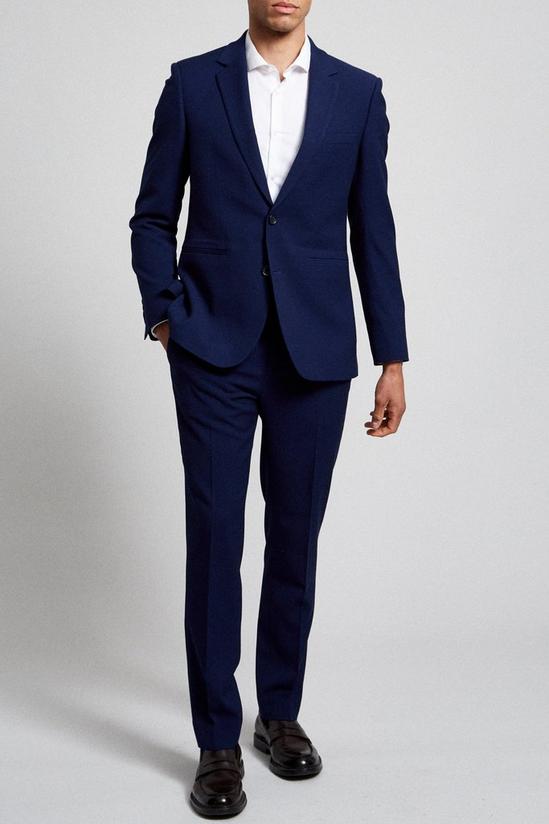 Burton Slim Fit Blue Texture Suit Jacket 1