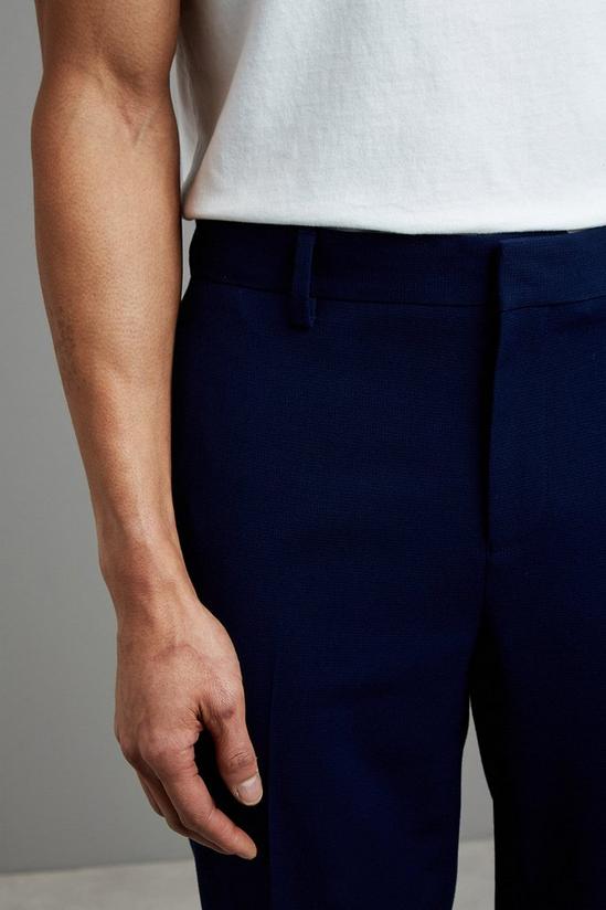 Burton Slim Fit Blue Texture Suit Trousers 4
