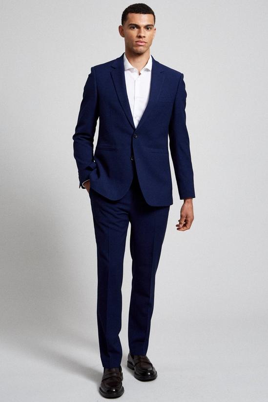 Burton Slim Fit Blue Texture Suit Trousers 5