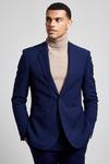 Burton Slim Fit Blue Texture Suit Trousers thumbnail 6