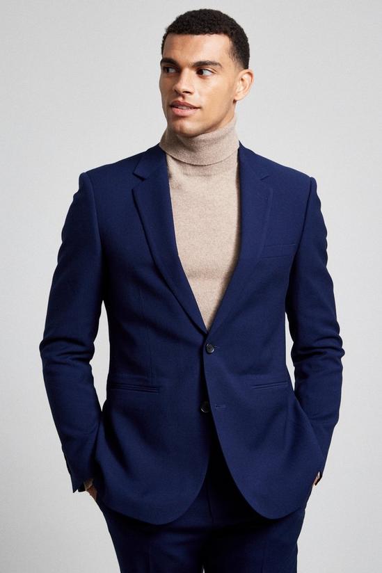 Burton Slim Fit Blue Texture Suit Trousers 6