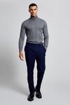 Burton Tailored Fit Blue Textured Suit Trousers thumbnail 1
