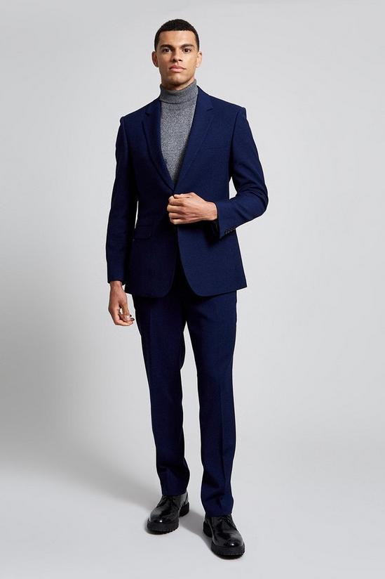 Burton Tailored Fit Blue Textured Suit Trousers 2