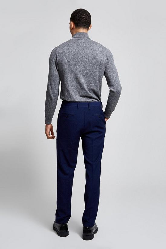 Burton Tailored Fit Blue Textured Suit Trousers 3