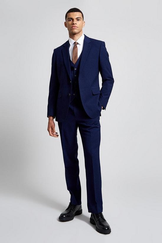 Burton Slim Fit Blue Texture Suit Waistcoat 2