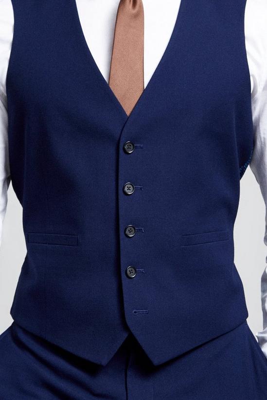 Burton Slim Fit Blue Texture Suit Waistcoat 4