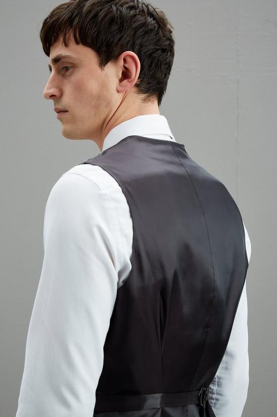 Burton Slim Fit Grey Retro Check Waistcoat 3