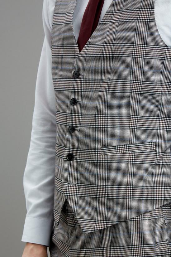 Burton Slim Fit Grey Retro Check Waistcoat 6