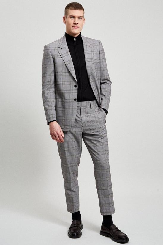 Burton Relaxed Fit Grey Retro Check Suit Jacket 2