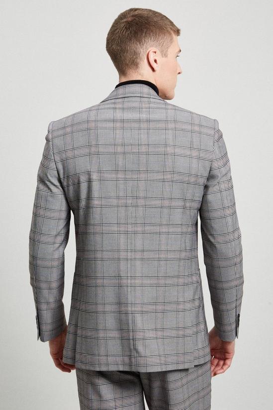 Burton Relaxed Fit Grey Retro Check Suit Jacket 3