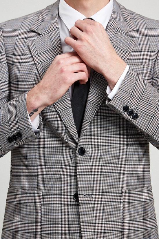 Burton Relaxed Fit Grey Retro Check Suit Jacket 4