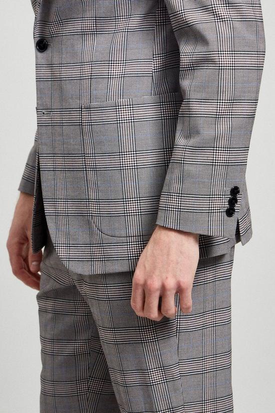 Burton Relaxed Fit Grey Retro Check Suit Jacket 6