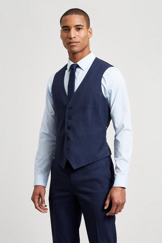 Burton Slim Fit Navy Marl Suit Waistcoat 1