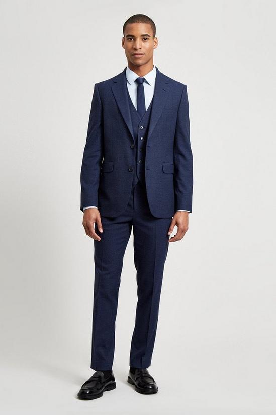 Burton Slim Fit Navy Marl Suit Waistcoat 2