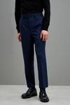 Burton Relaxed Fit Navy Marl Pleated Texture Trousers thumbnail 2