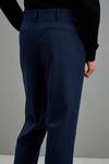Burton Relaxed Fit Navy Marl Pleated Texture Trousers thumbnail 4