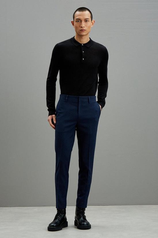 Burton Skinny Fit Navy Marl Suit Trousers 2