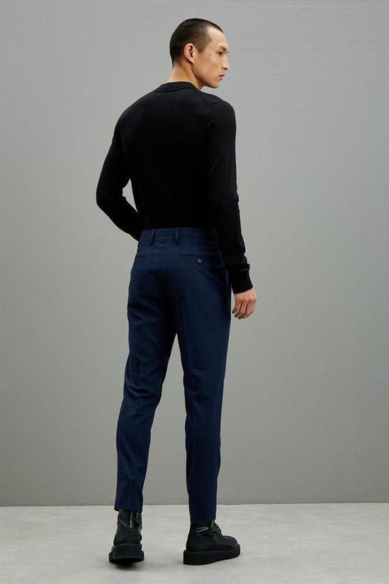 Burton Skinny Fit Navy Marl Suit Trousers 4