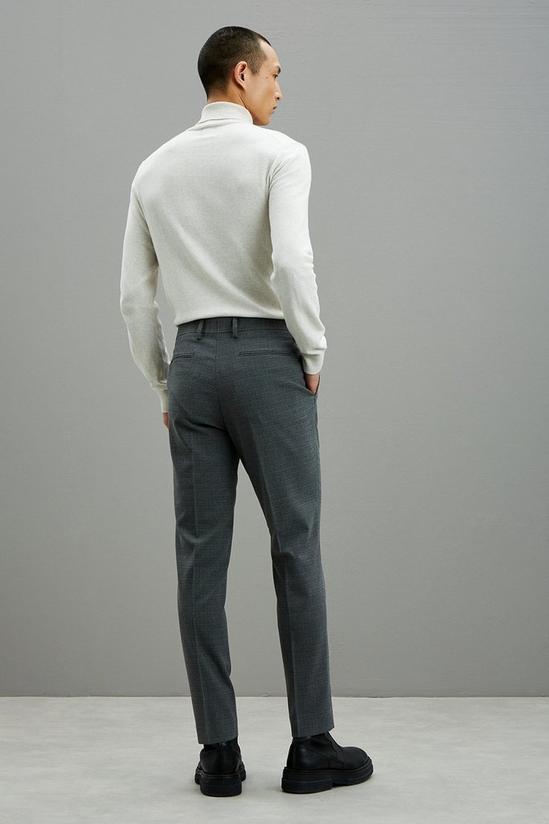 Burton Slim Fit Grey Texture Suit Trousers 3