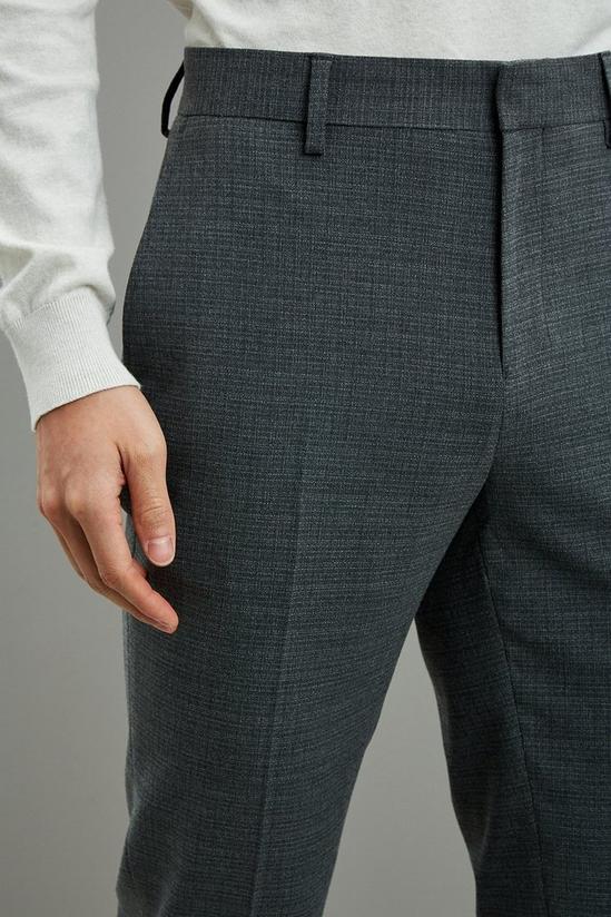 Burton Slim Fit Grey Texture Suit Trousers 4