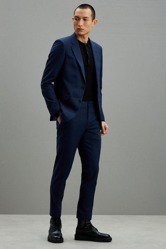 Burton Skinny Fit Navy Marl Suit Jacket 5