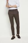 Burton Skinny Fit Brown Highlight Check Suit Trousers thumbnail 1