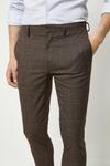 Burton Skinny Fit Brown Highlight Check Suit Trousers thumbnail 4