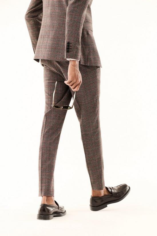 Burton Super Skinny Fit Brown Highlight Check Suit trousers 2