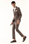 Burton Super Skinny Fit Brown Highlight Check Suit trousers thumbnail 3