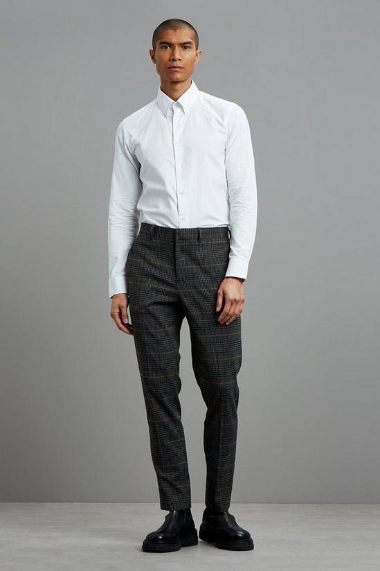 Burton Slim Fit Grey Saddle Check Suit Trousers 2