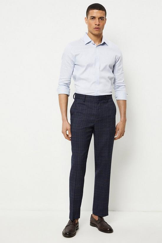 Burton Tailored Fit Navy Heritage Check Suit Trouser 2