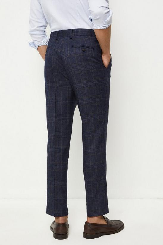 Burton Tailored Fit Navy Heritage Check Suit Trouser 3
