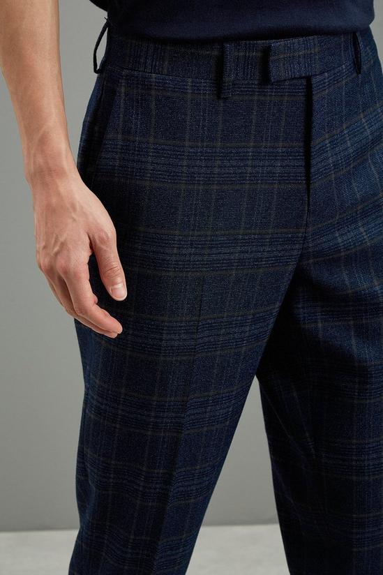 Burton Tapered Fit Navy Heritage Check Suit Trousers 4