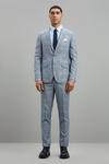 Burton Light Blue Pow Check Slim Fit Suit Jacket thumbnail 2
