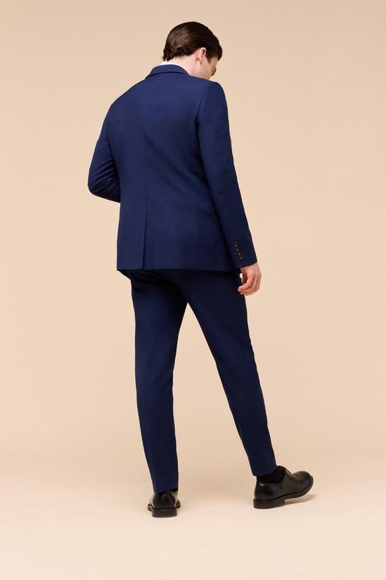 Burton Skinny Fit Navy Texture Suit Jacket 3
